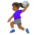 woman playing handball, medium-dark skin tone